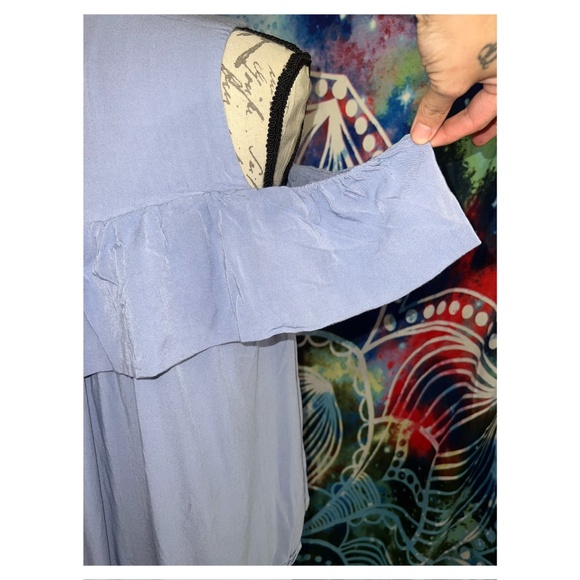 Blue Rain Cold Shoulder Blouse - Picture 4 of 4